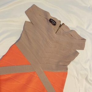 Bebe two tone bandage dress